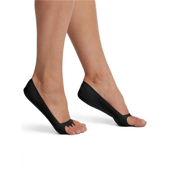 HUE Classic Open Toe Liner With Cushioned Sole Sockshosiery